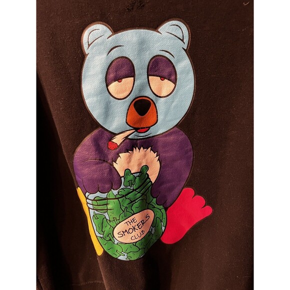 Smokers Club bear Sweatshirt Mens sz S world wide Rollers Hipster Crewneck - Picture 4 of 8
